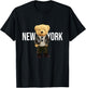 Cool Teddy Bear in New York NYC Illustration Graphic Designs T-Shirt - T-Shirt | Black