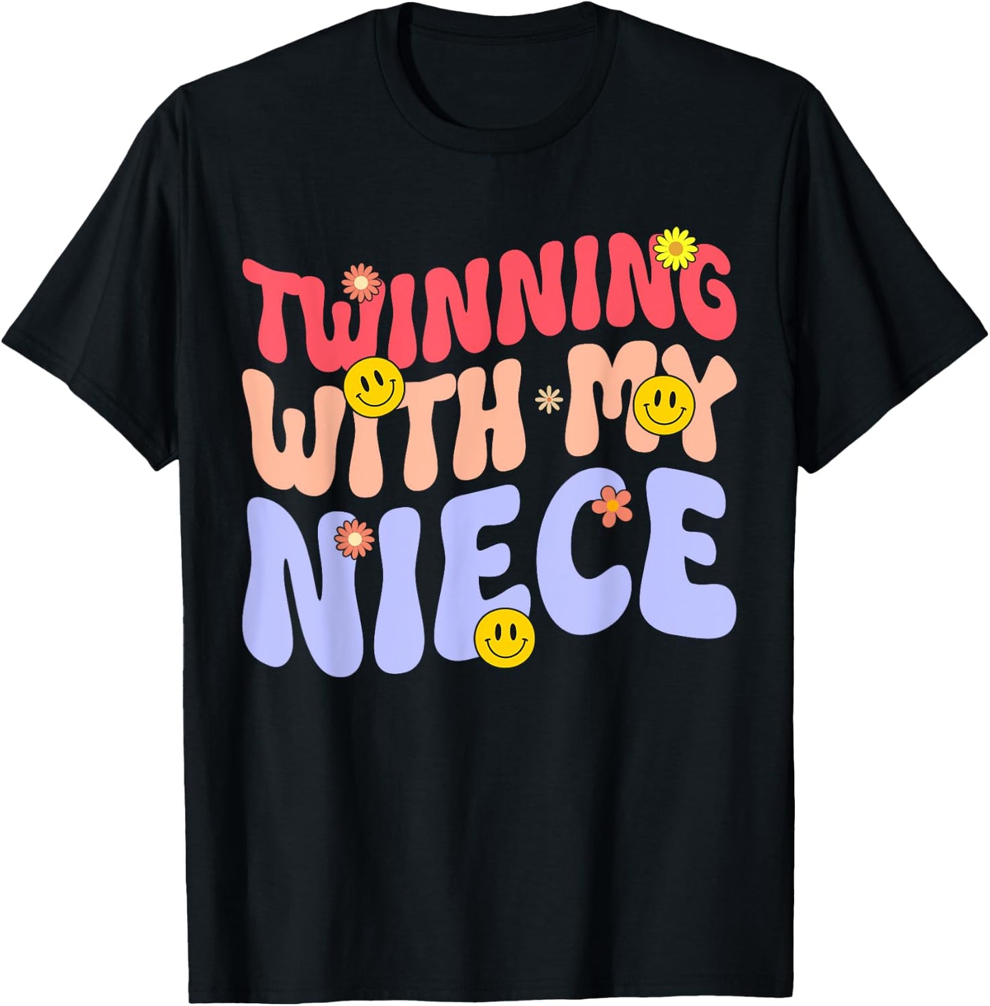 Twinning With My niece Funny aunt auntie T-Shirt - T-Shirt | Black