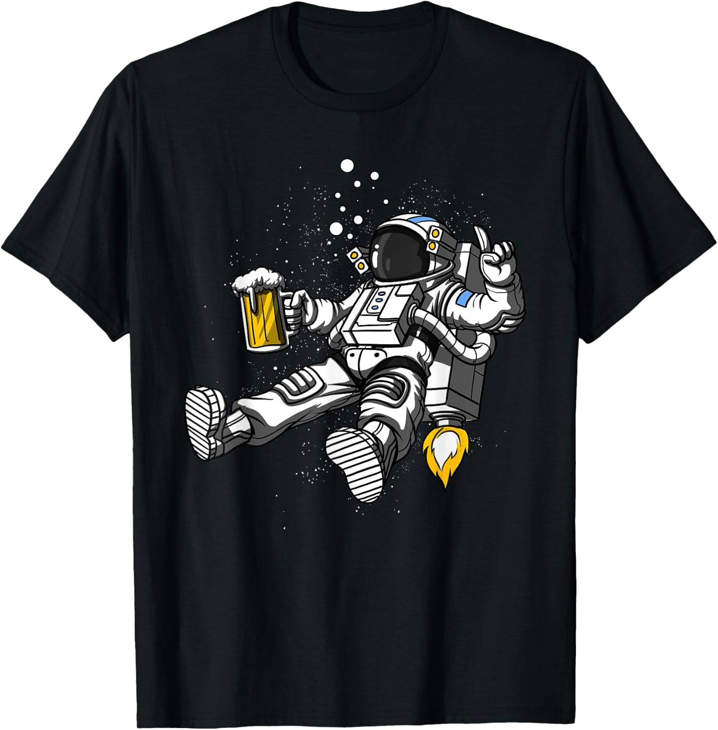 Space Astronaut Beer Drinking Party Funny Cosmic Men Women T-Shirt - T-Shirt | Black
