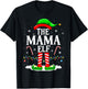 The Mama Elf Funny Xmas Elf Matching Family Christmas T-Shirt - T-Shirt | Black