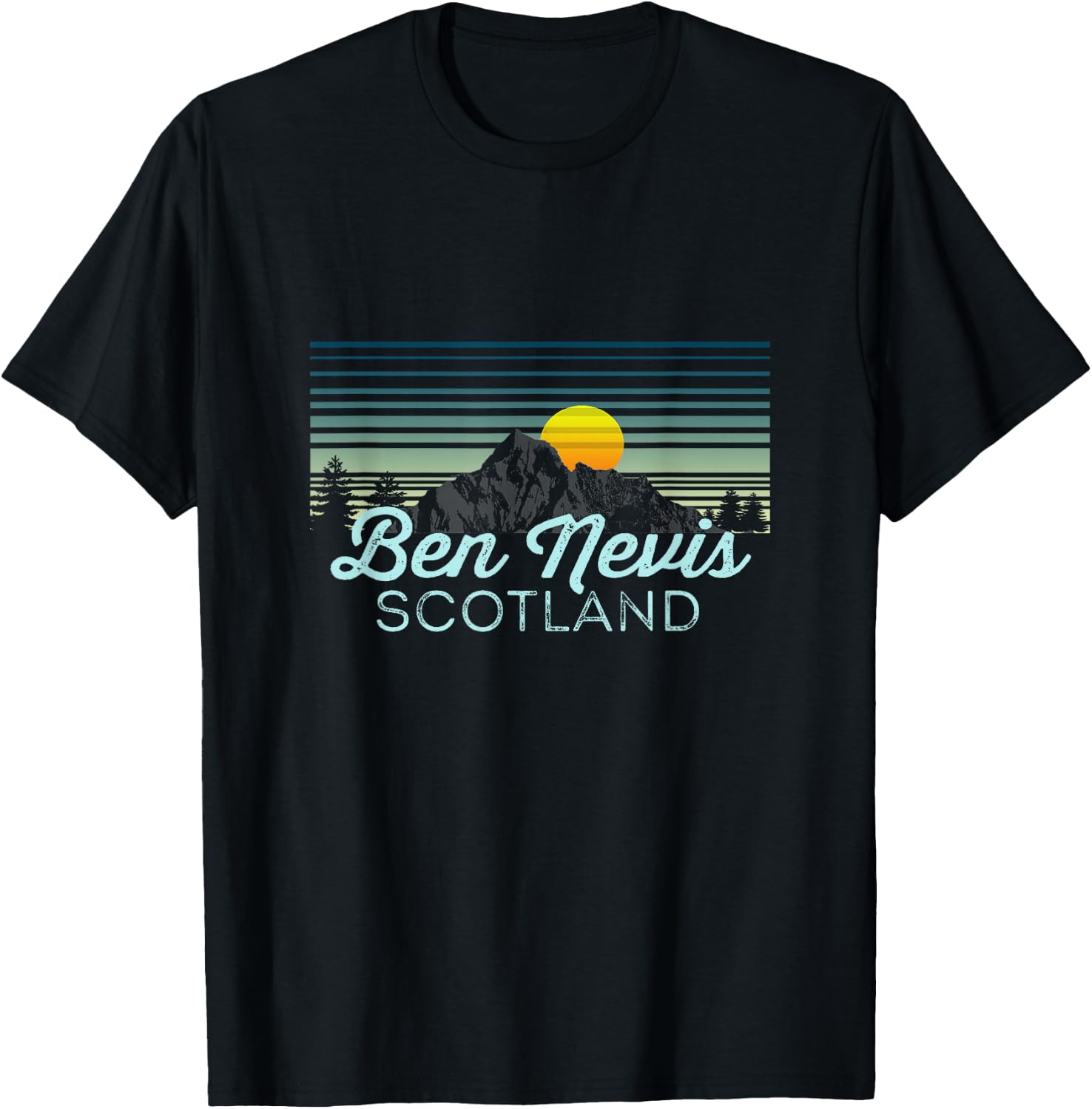 Ben Nevis Retro Clothes & Gear - Ben Nevis Souvenir T-Shirt - T-Shirt | Black