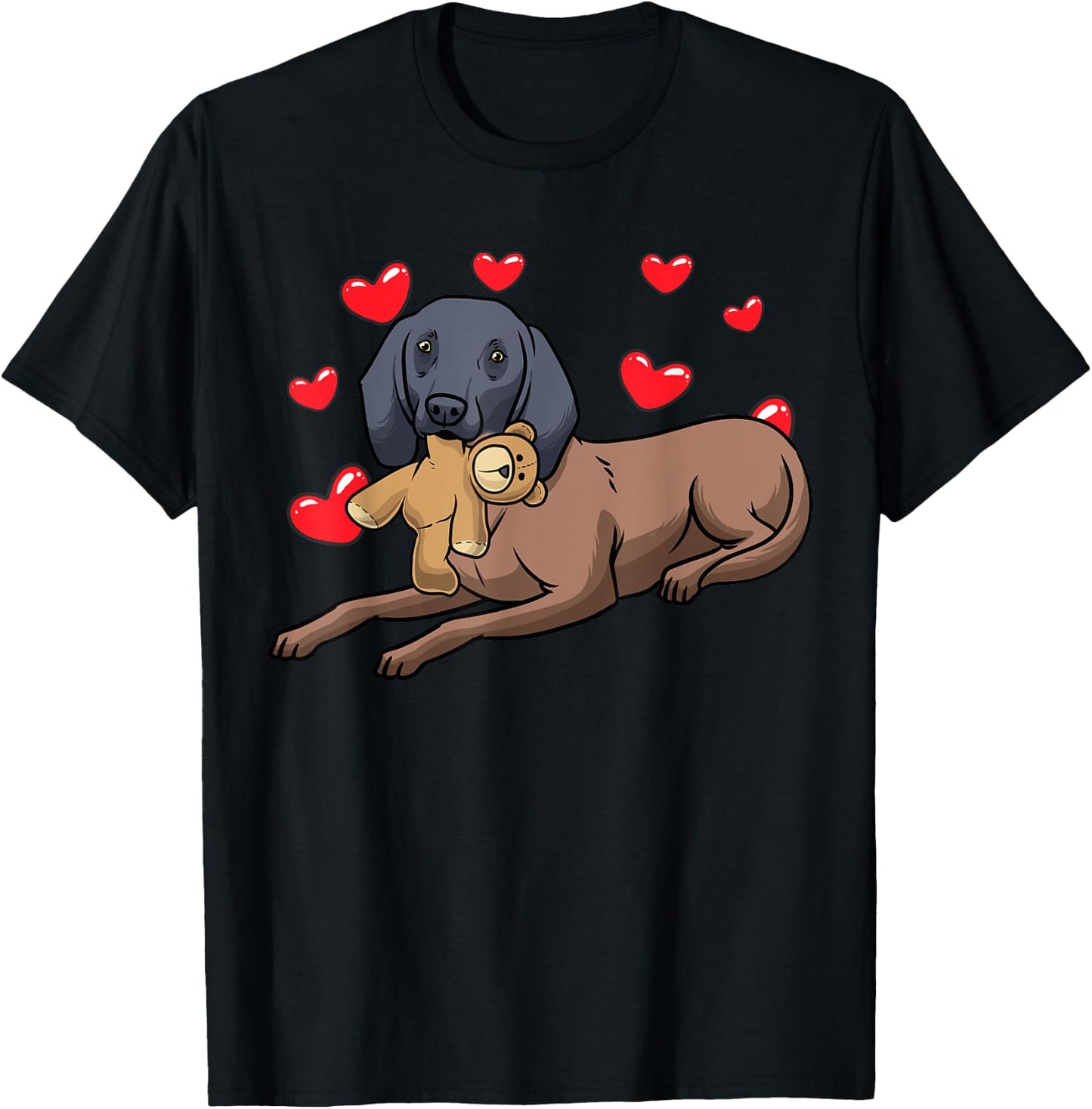 Bavarian Mountain Hound Dog With Stuffed Animal T-Shirt - T-Shirt | Black