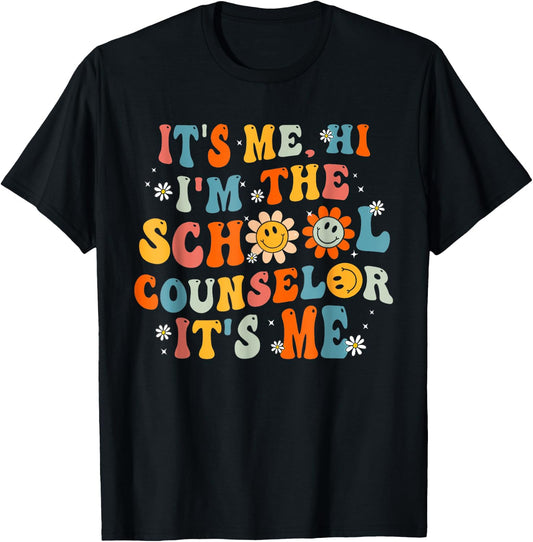 It's Me Hi I'm The School Counselor Back To School First Day T-Shirt - T-Shirt | Black
