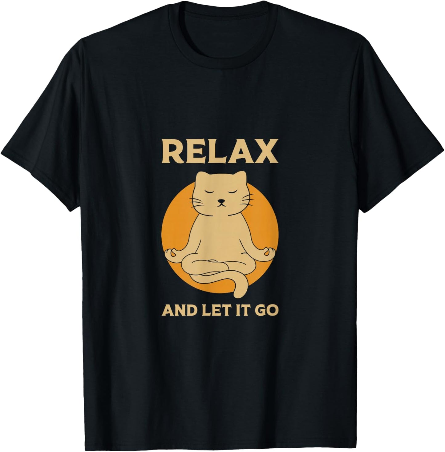 Funny cat Graphic Yoga Zen meditation T-Shirt - T-Shirt | Black