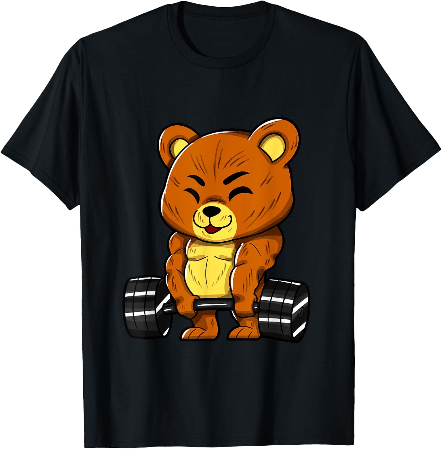 Bear Bodybuilder Bodybuilding Muscle Gym Weightlifting Bear T-Shirt - T-Shirt | Black