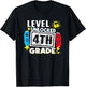 First Day Of 4th Grade Level Unlocked Game Back To School T-Shirt - T-Shirt | Black