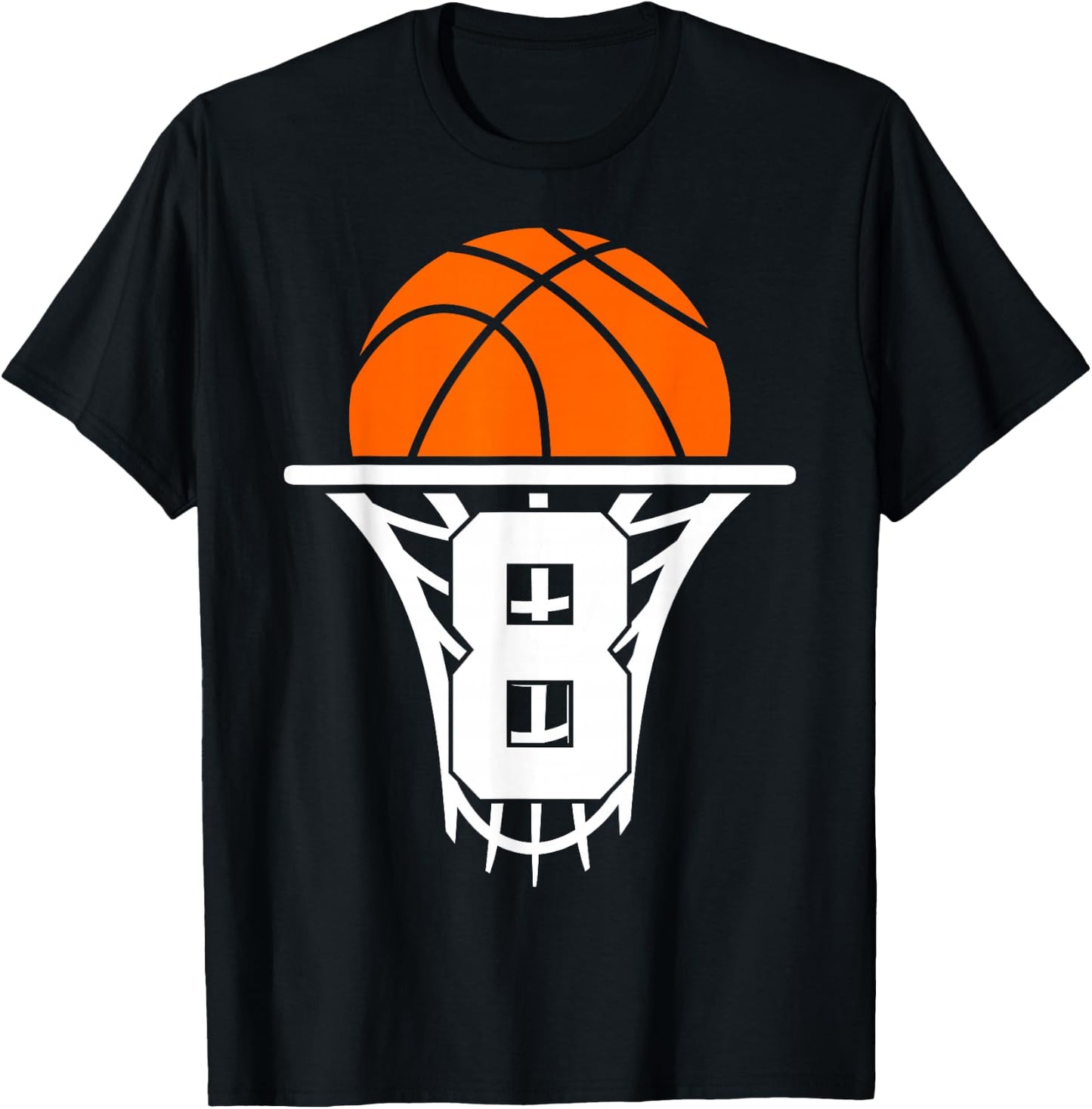 8 Years Basketball 8th Birthday T-Shirt - T-Shirt | Black