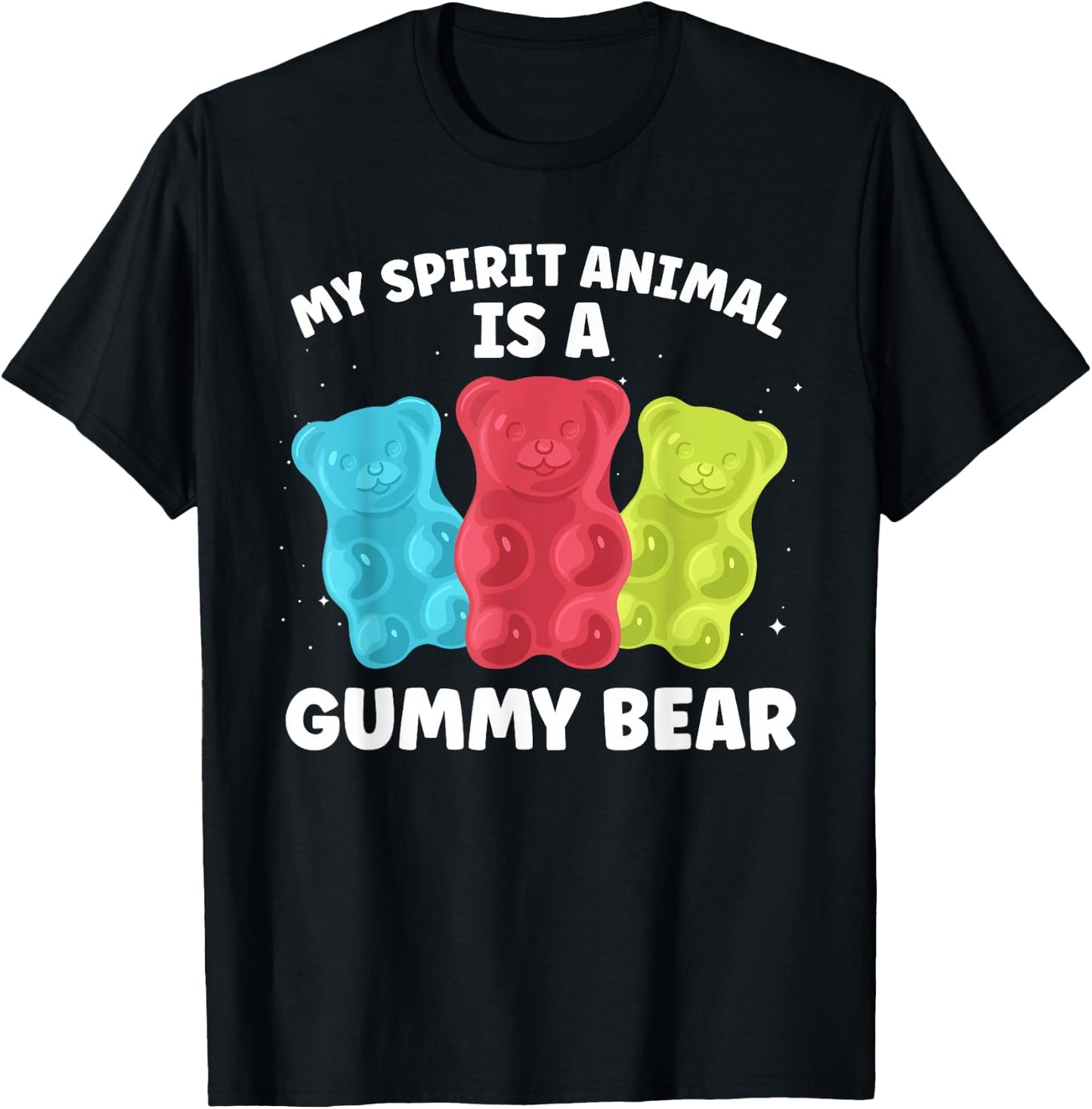 Funny Gummy Bear Art Women Kids Candy Lover Gummies T-Shirt - T-Shirt | Black