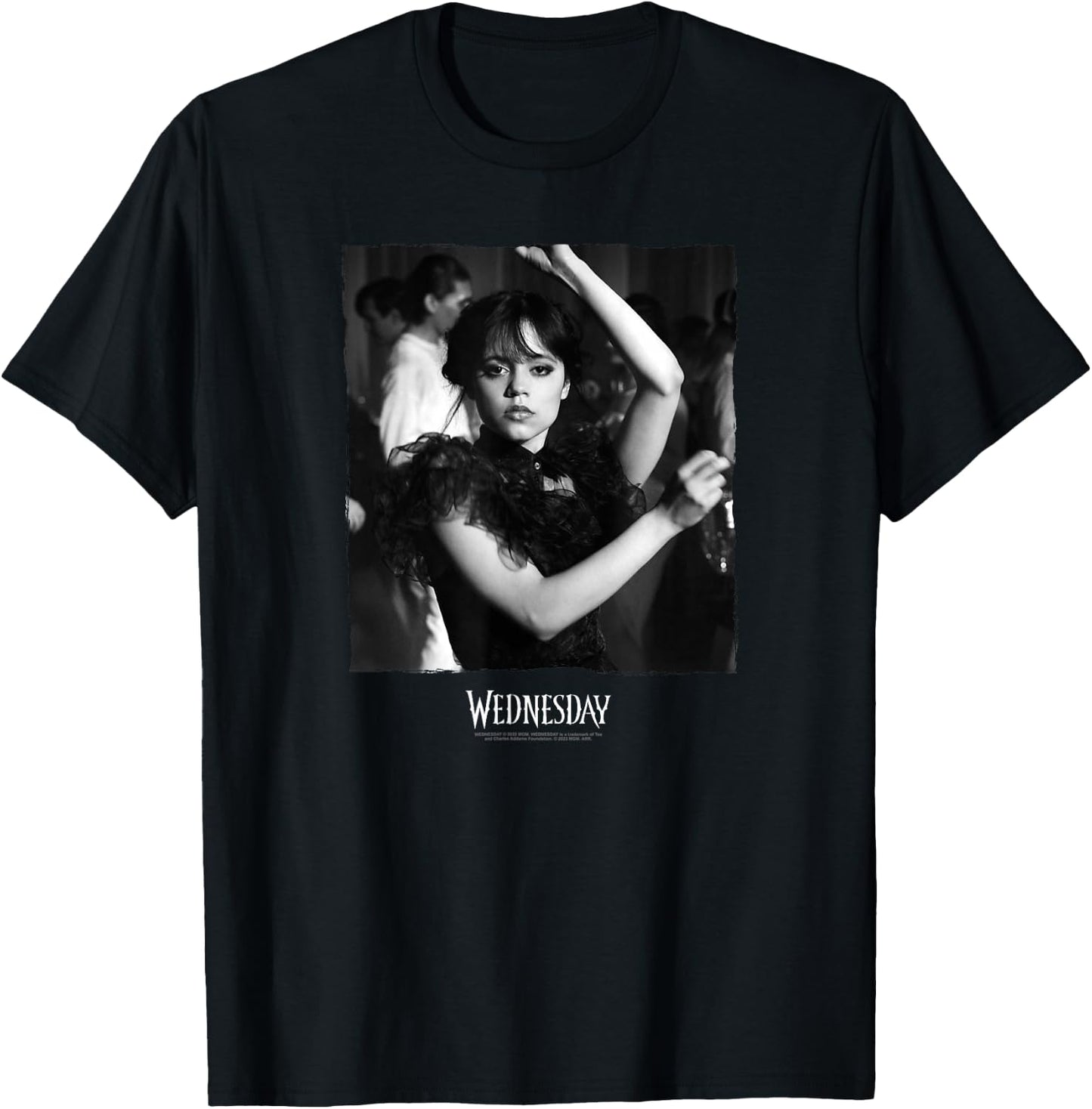 Wednesday Dark Dancing Queen Wednesday Photoreal & Logo V2 T-Shirt - T-Shirt | Black