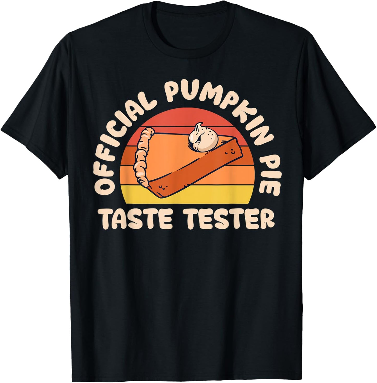 Retro Official Pumpkin Pie Taste Tester Funny Thanksgiving T-Shirt - T-Shirt | Black
