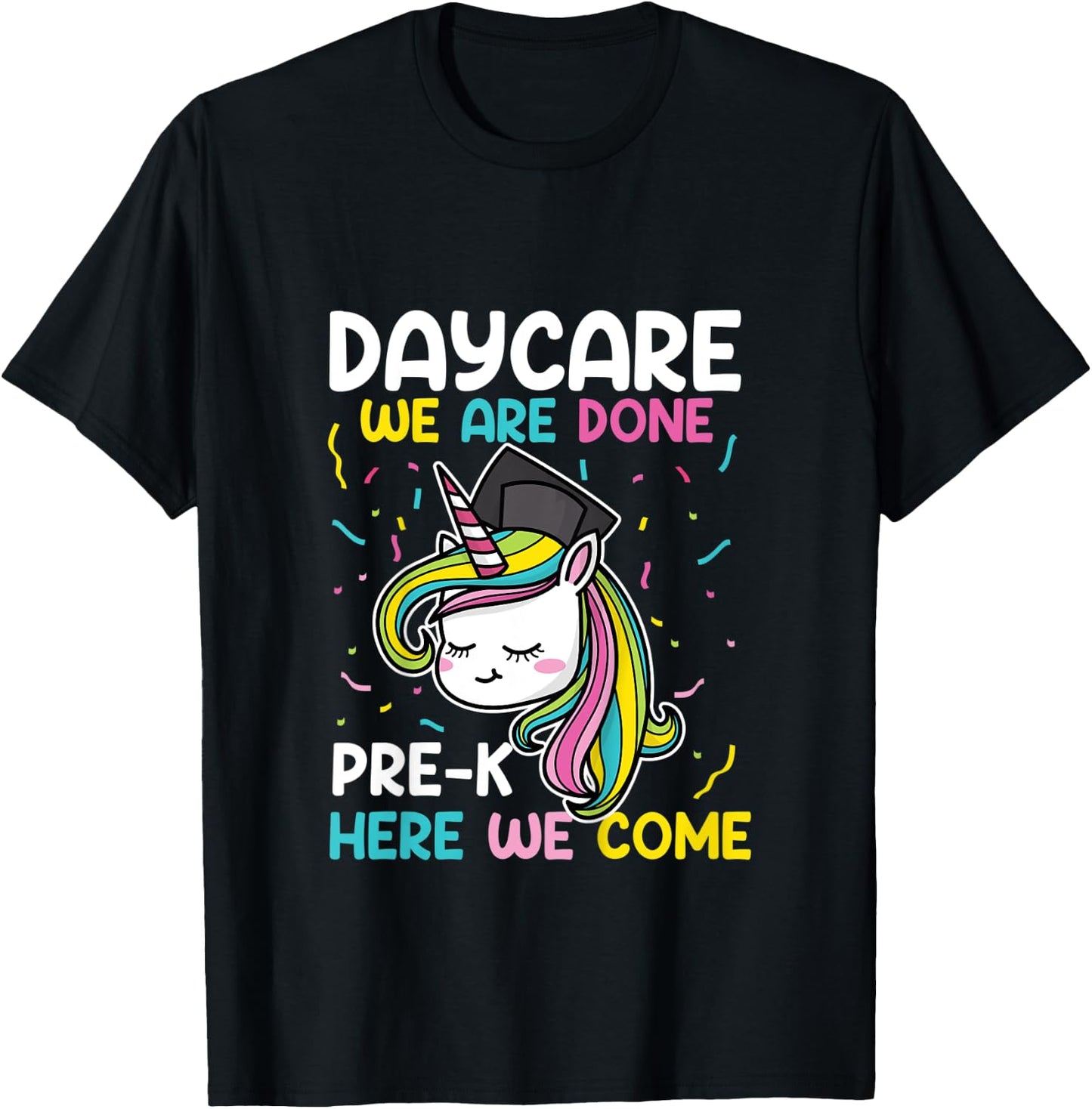 Kids Daycare Graduation Unicorn Last Day of School Kids T-Shirt - T-Shirt | Black