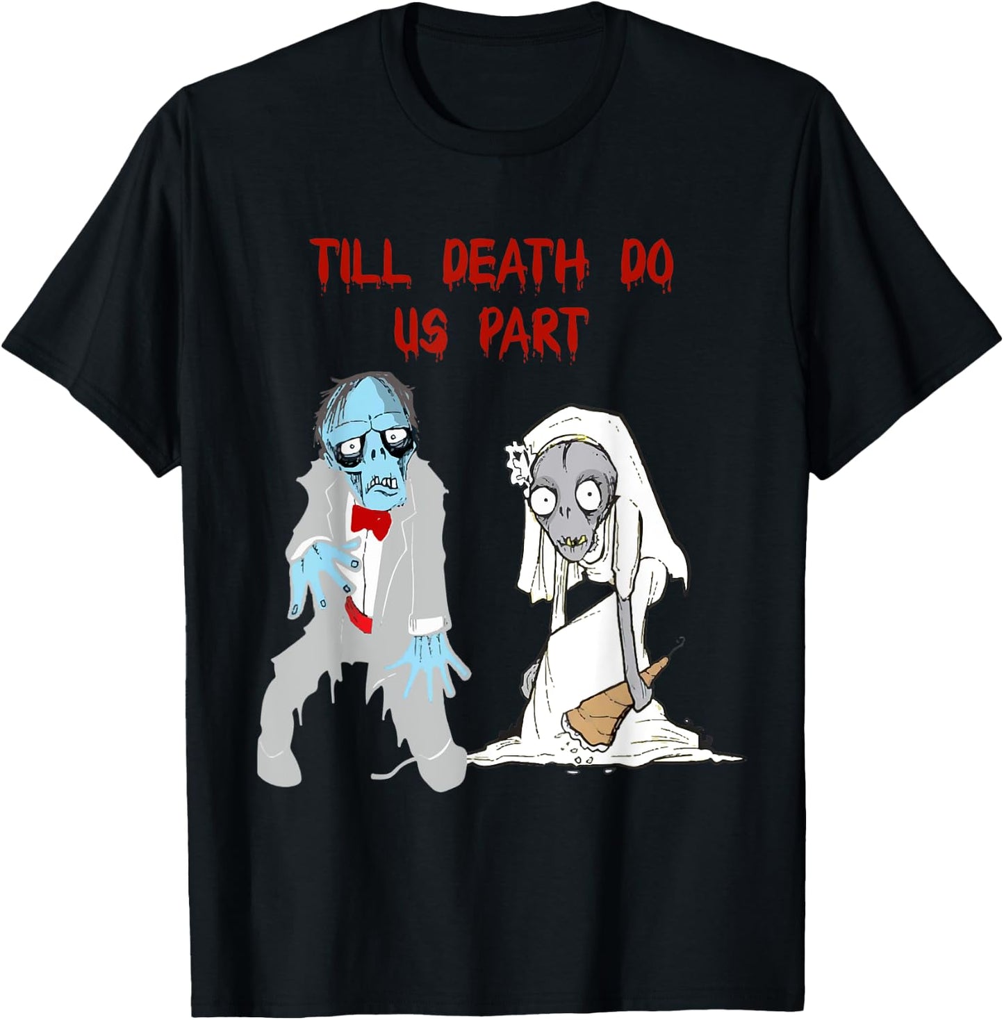 Zombie Bride Groom Matching Couples Gifts Horror Film T-Shirt - T-Shirt | Black
