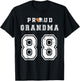 Custom Proud Football Grandma Number 88 Personalized T-Shirt - T-Shirt | Black