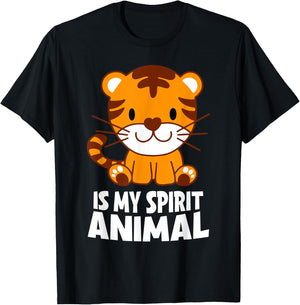 Tiger Is My Spirit Animal I Little Tiger I Kids Tiger T-Shirt - T-Shirt | Black