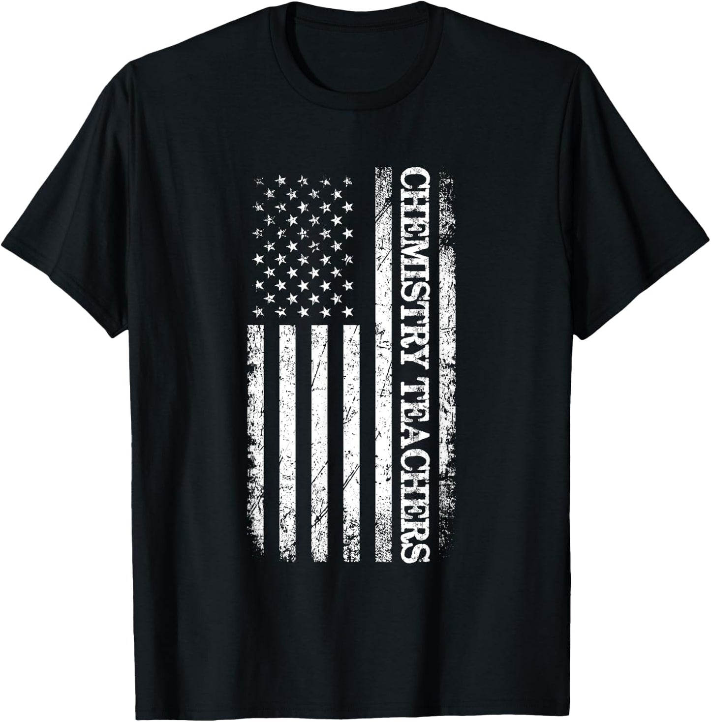 Chemistry Teachers American Flag Funny Chemist & Chemistry T-Shirt - T-Shirt | Black