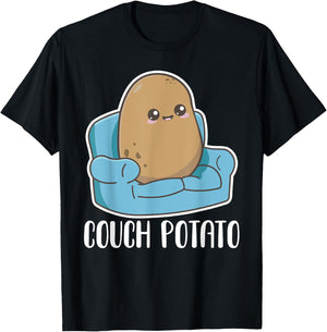 Couch Potato Cute Kawaii Funny Potato Costume T-Shirt - T-Shirt | Black