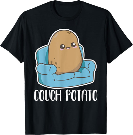 Couch Potato Cute Kawaii Funny Potato Costume T-Shirt - T-Shirt | Black