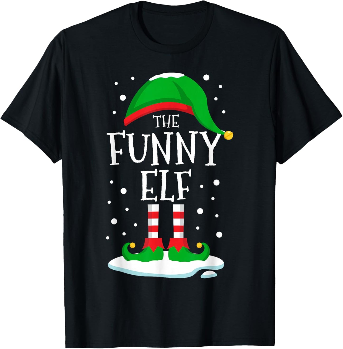 The Funny Elf Christmas Family Matching Xmas Squad Group T-Shirt - T-Shirt | Black