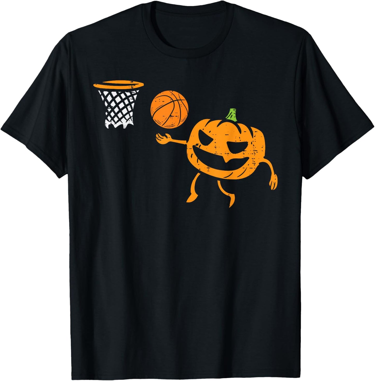 Pumpkin Basketball Halloween Costume Sport Men Boys Kids T-Shirt - T-Shirt | Black