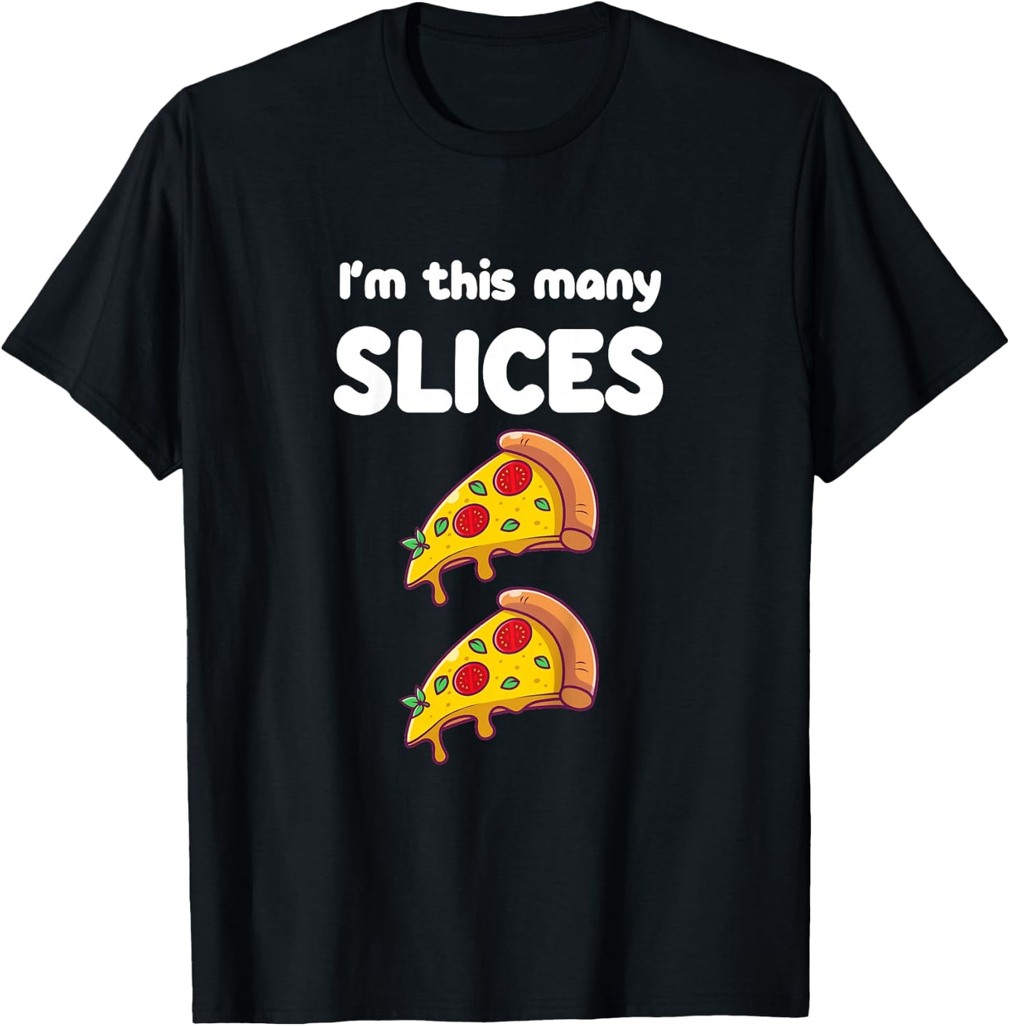 Cute Pizza 2nd Birthday I'm This Many Slices 2-Year-Old T-Shirt - T-Shirt | Black