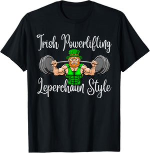 Leprechaun St Patricks Day Weightlifting Funny Powerlifting T-Shirt - T-Shirt | Black