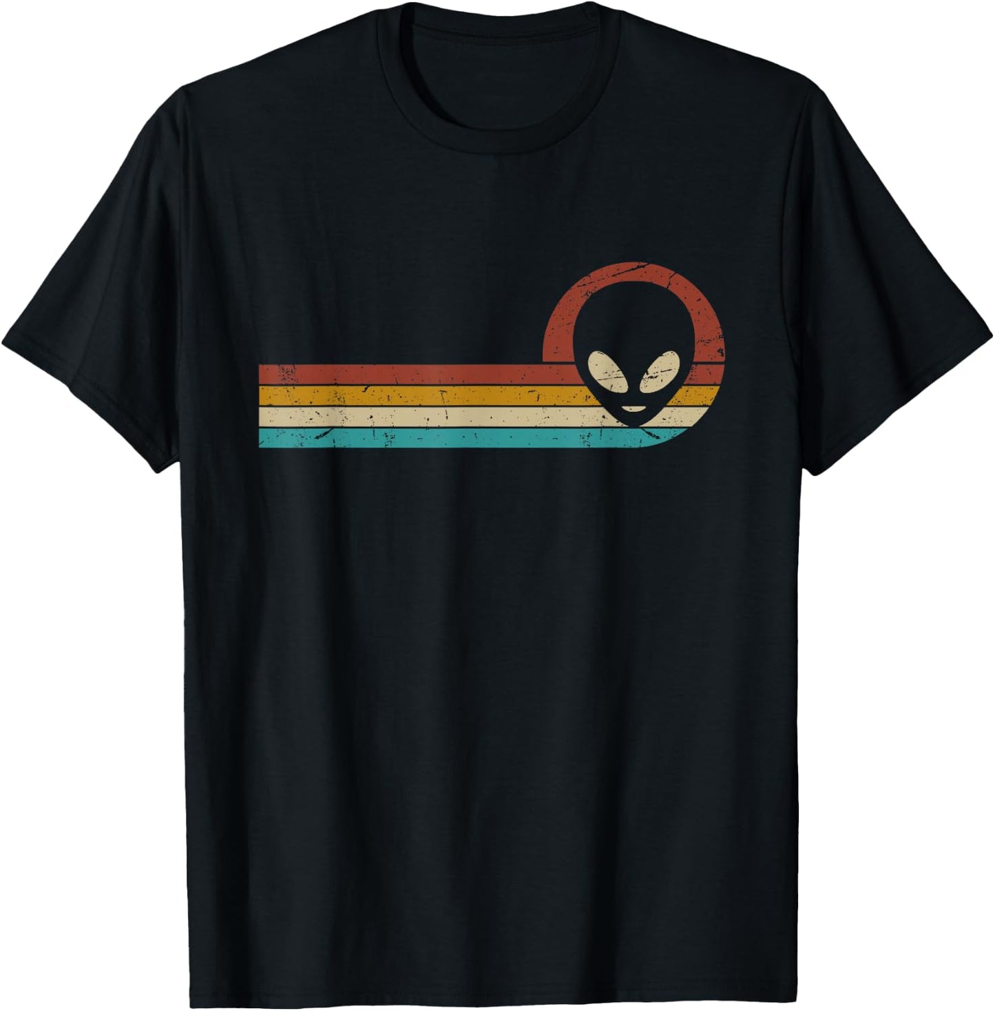 Funny UFO Lover Lover Retro Style Vintage Alien Space T-Shirt - T-Shirt | Black