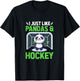 Ice Hockey I Just Like Pandas & Hockey T-Shirt - T-Shirt | Black