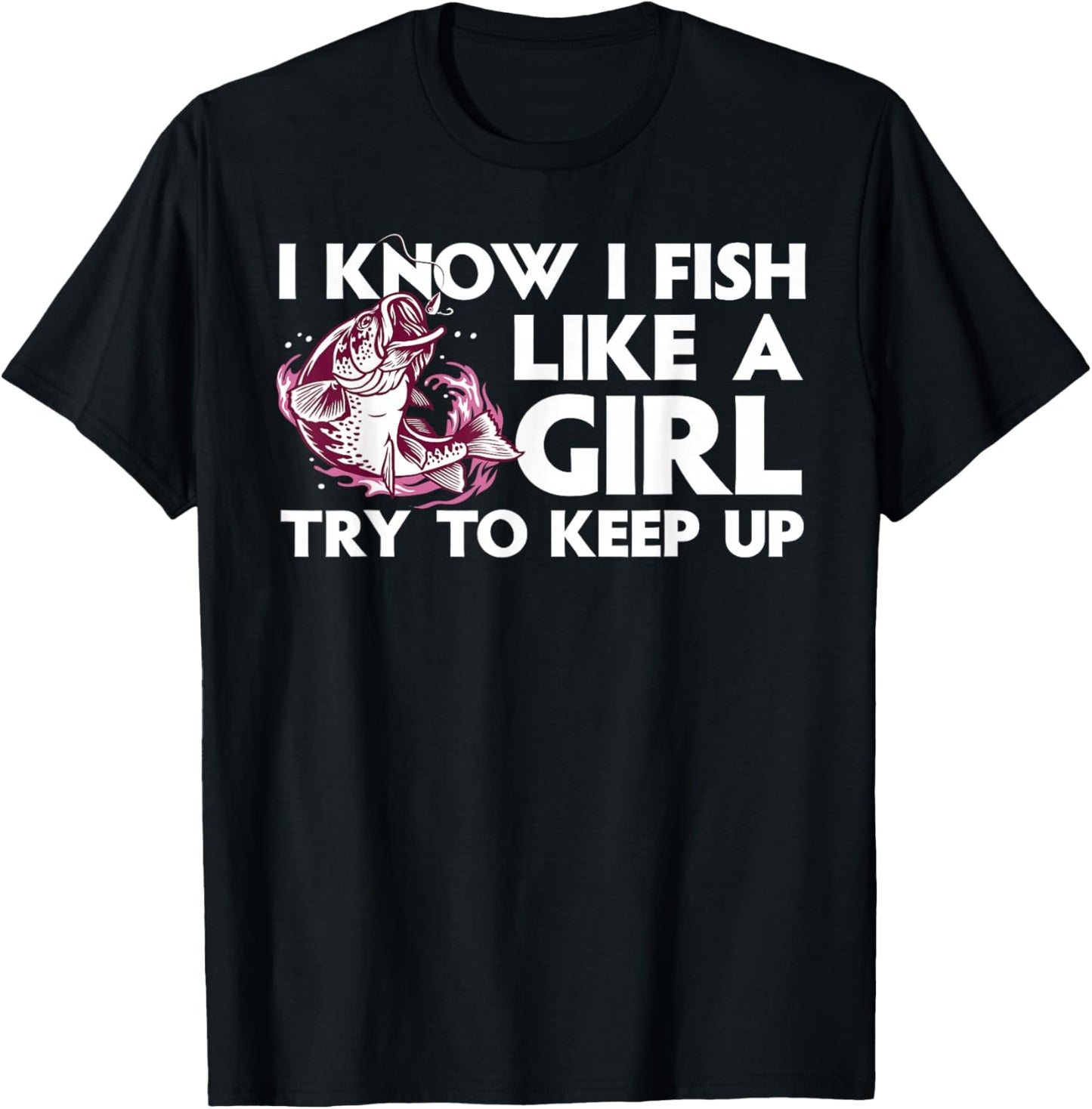 Cool Fishing Girls Trout Angler Bass Fish Hunting T-Shirt - T-Shirt | Black