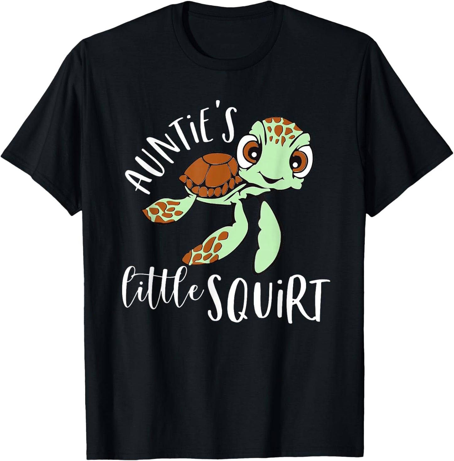 Auntie's Little Squirt Turtle Pregnancy Reveal T-Shirt - T-Shirt | Black