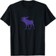 Moose - Retro Style Purple Moose T-Shirt - T-Shirt | Black