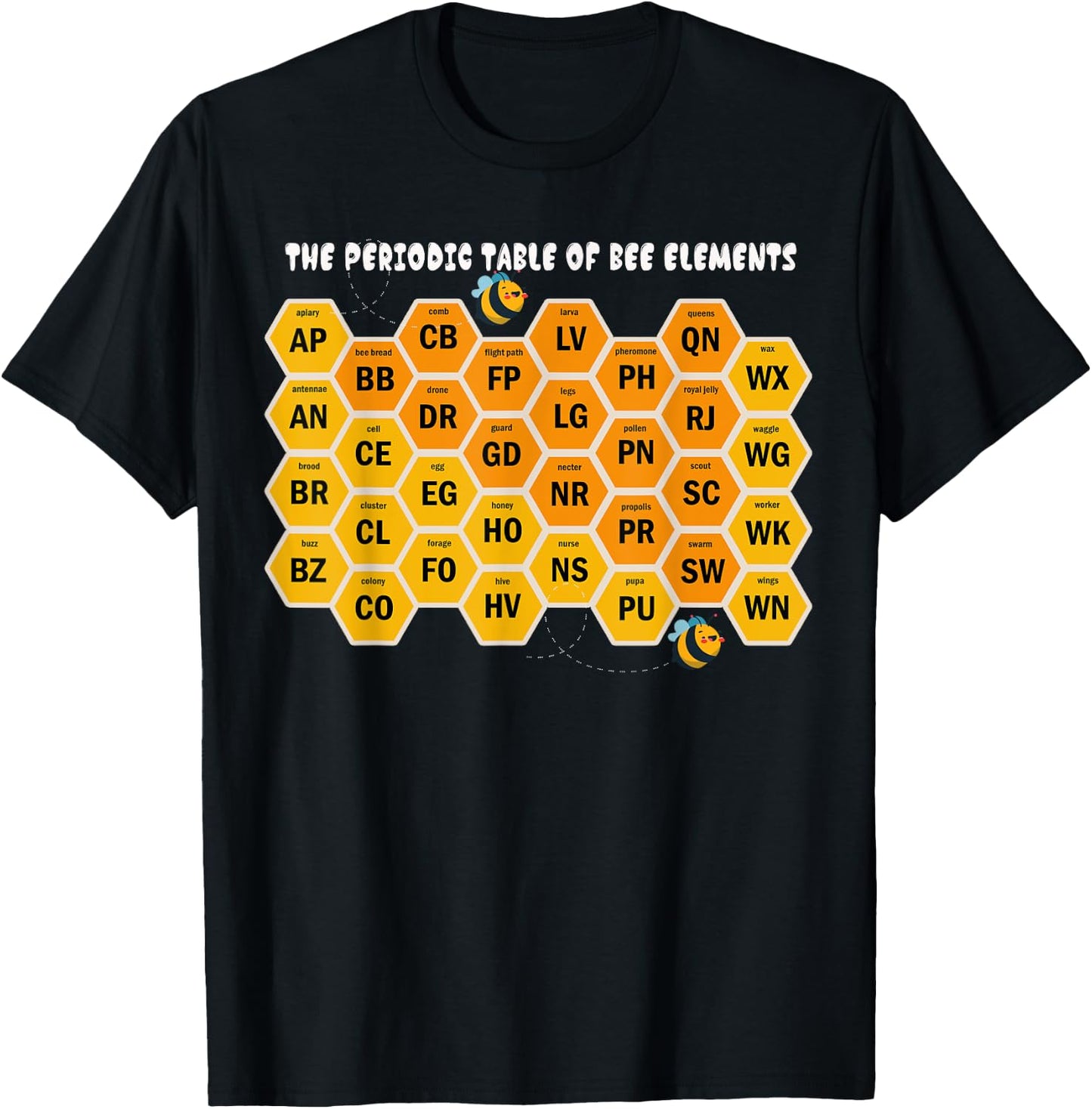 Beekeeper Periodic Table Beekeeping Bee Apiary Honey Lover T-Shirt - T-Shirt | Black