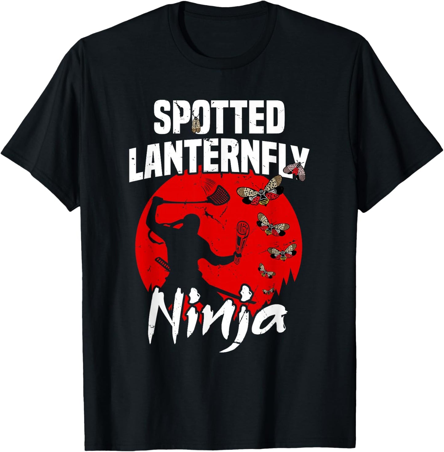 Spotted Lantern Fly Control Ninja Insects Bug Hunters T-Shirt - T-Shirt | Black