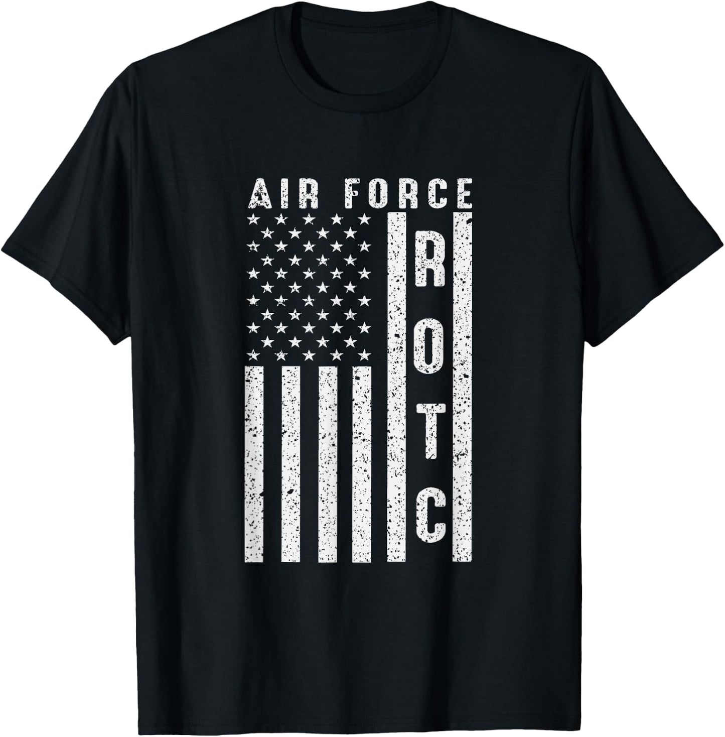 Air Force ROTC USAF ROTC USA Flag Distressed T-Shirt - T-Shirt | Black