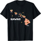 Map Vintage Souvenir Hawaiian Islands T-Shirt - T-Shirt | Black