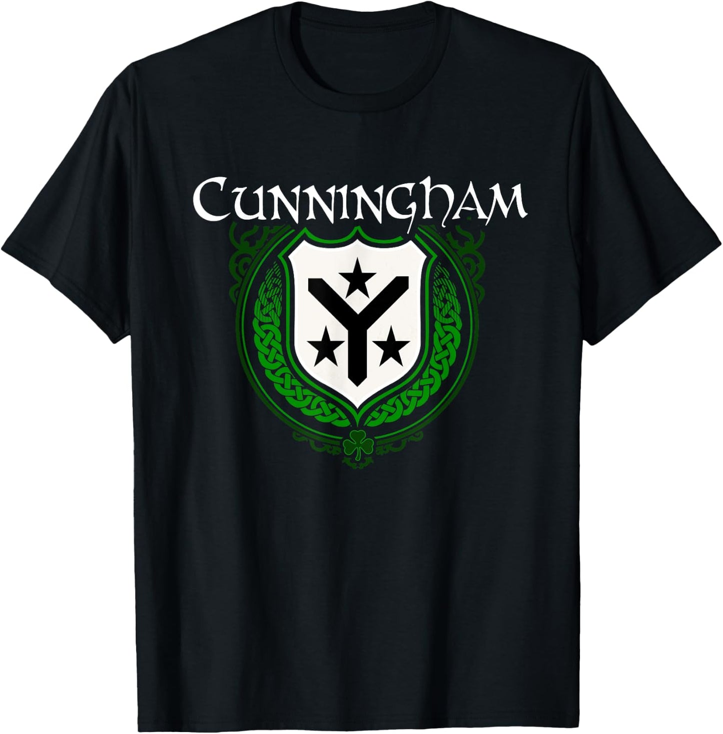 Cunningham Surname Irish Clan Tartan Badge Ireland T-Shirt - T-Shirt | Black