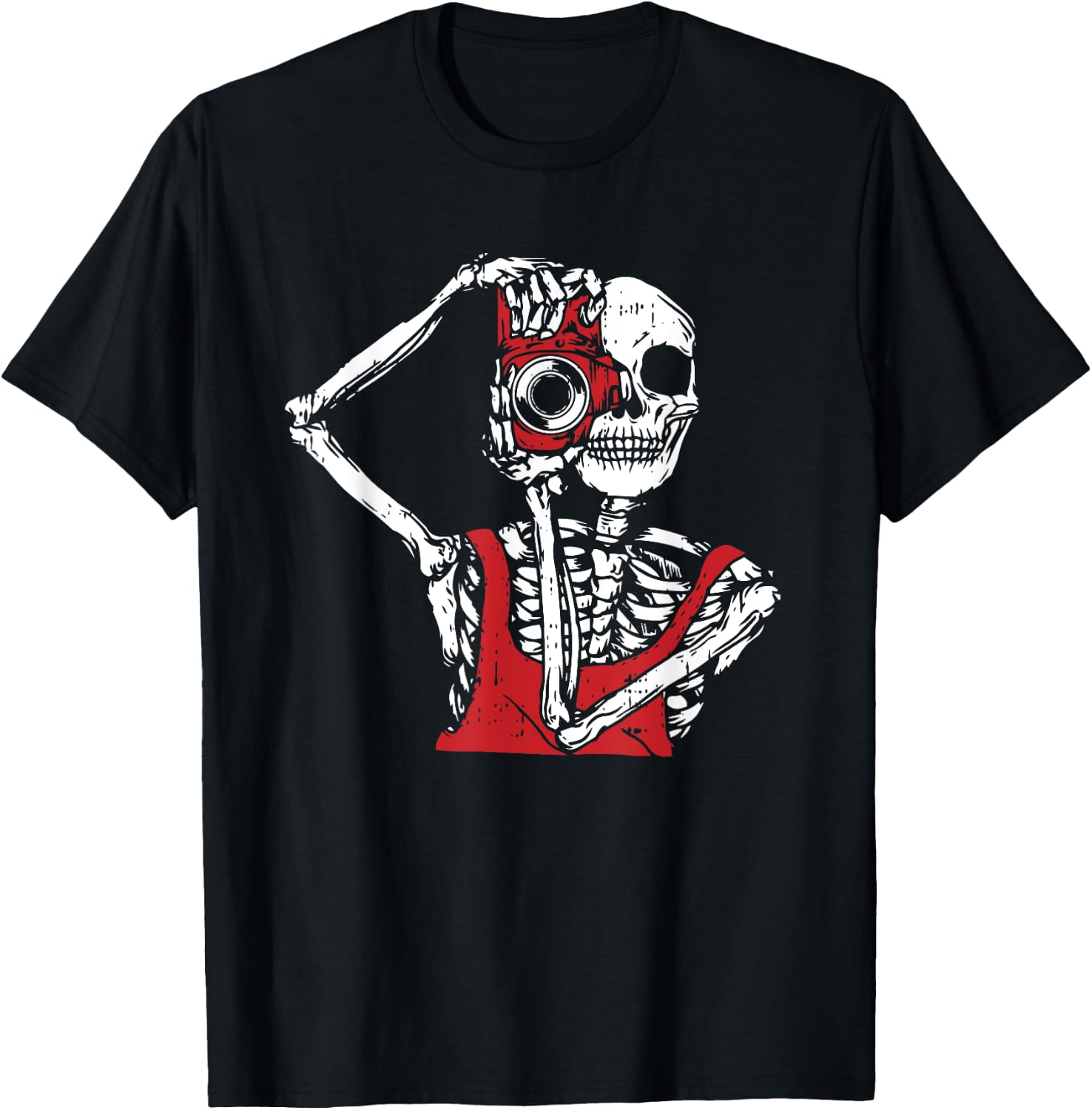Bone Photographer Halloween Costume Skeleton Lover T-Shirt - T-Shirt | Black