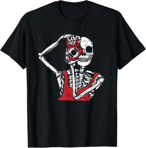Bone Photographer Halloween Costume Skeleton Lover T-Shirt - T-Shirt | Black