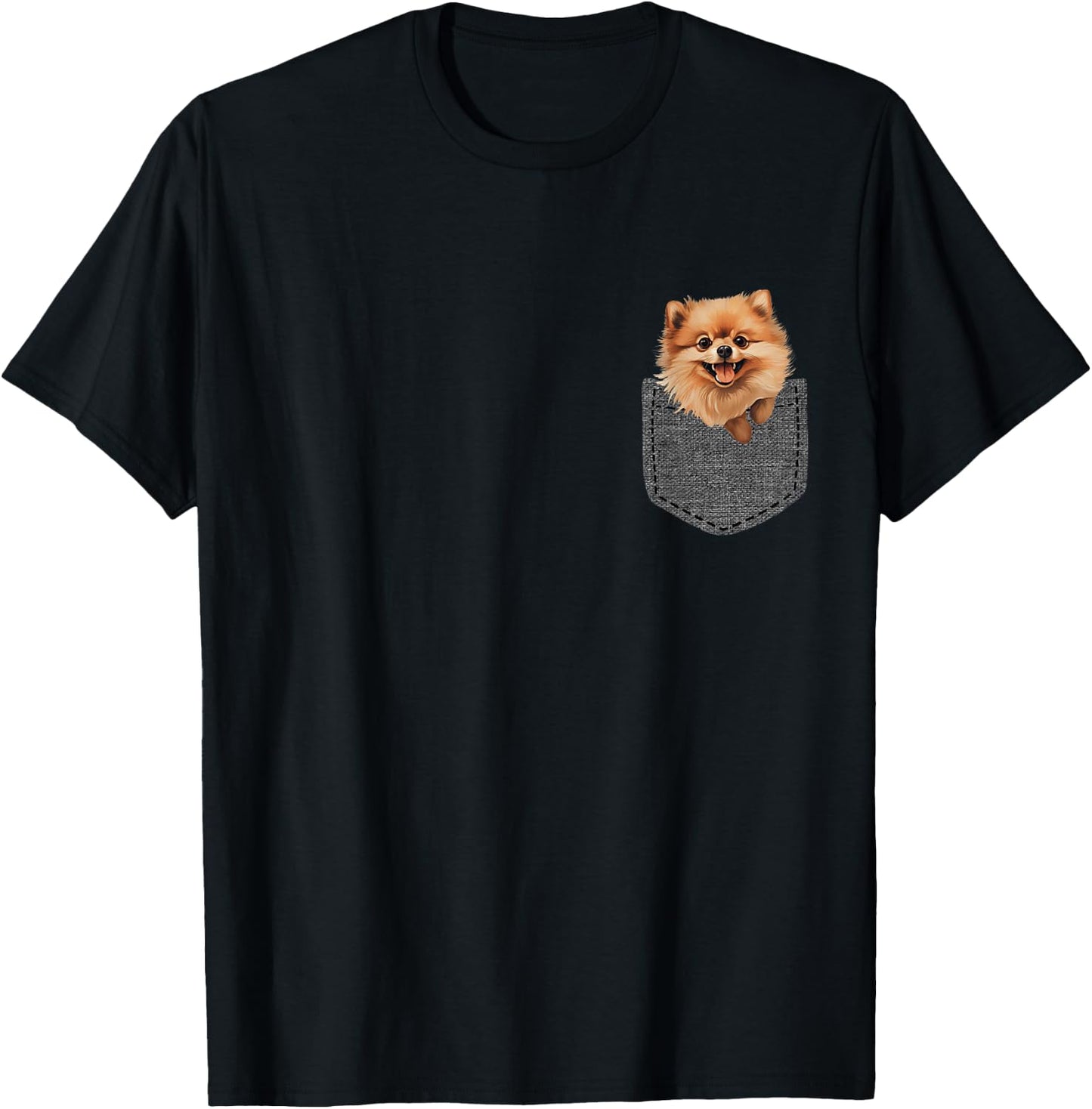 Dog in Pocket Pomeranian T-Shirt - T-Shirt | Black