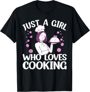Funny Cook Art For Girls Kids Women Cooking Lover Culinary T-Shirt - T-Shirt | Black