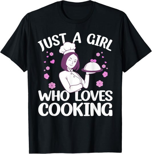 Funny Cook Art For Girls Kids Women Cooking Lover Culinary T-Shirt - T-Shirt | Black