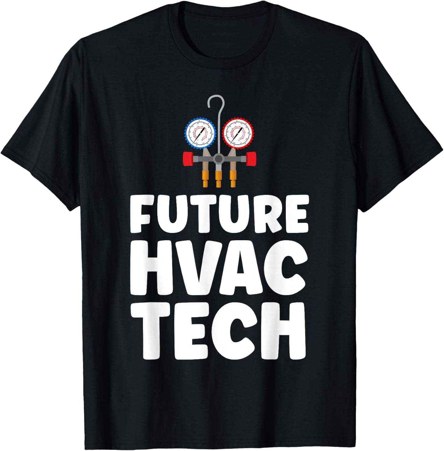 HVAC Technician Tech Vintage Future Hvac Tech T-Shirt - T-Shirt | Black
