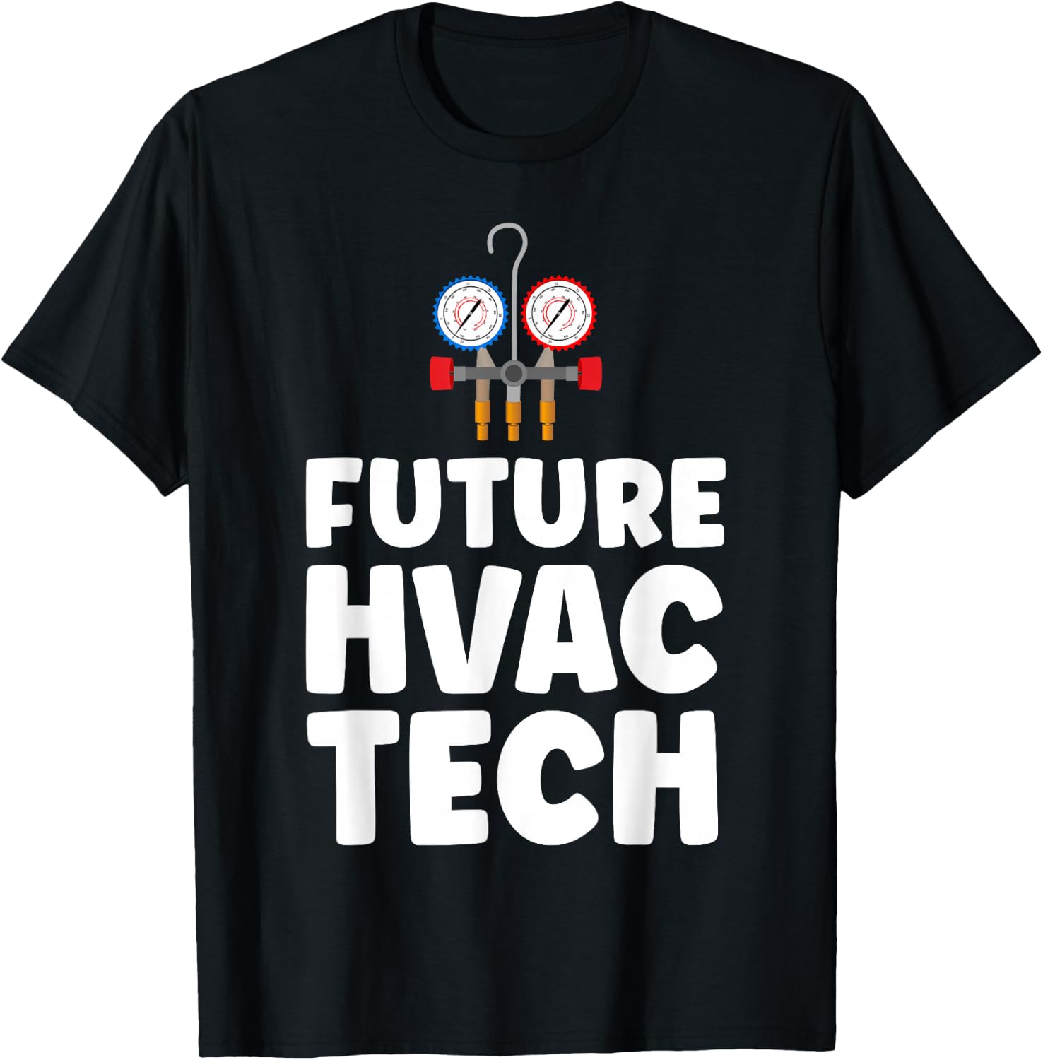 HVAC Technician Tech Vintage Future Hvac Tech T-Shirt - T-Shirt | Black