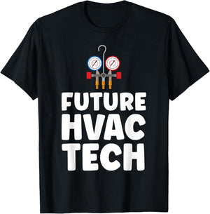 HVAC Technician Tech Vintage Future Hvac Tech T-Shirt - T-Shirt | Black