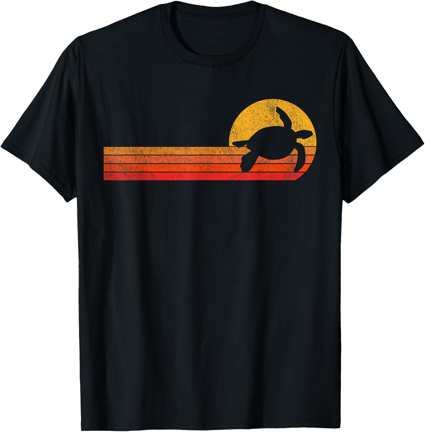 Sea Turtle Lover Funny Sea Turtle Retro T-Shirt - T-Shirt | Black