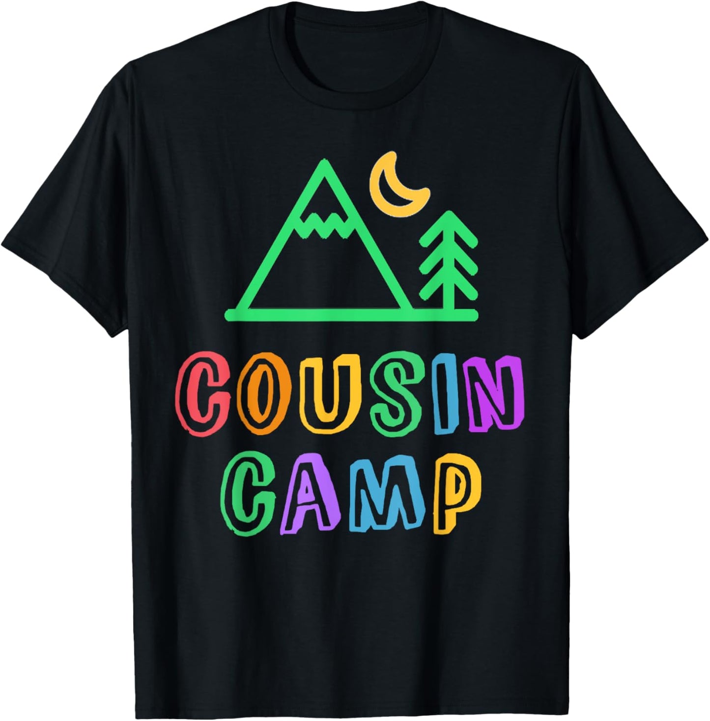 COUSIN CAMP Mountain Forest Best Camping Besties Ever Kids T-Shirt - T-Shirt | Black