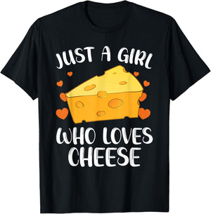 Cool Cheese for Girls Women Cheese Lovers Cottage Mozzarella T-Shirt - T-Shirt | Black