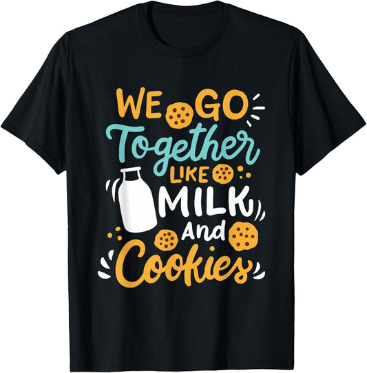Baking Milk And Cookies Couple T-Shirt - T-Shirt | Black