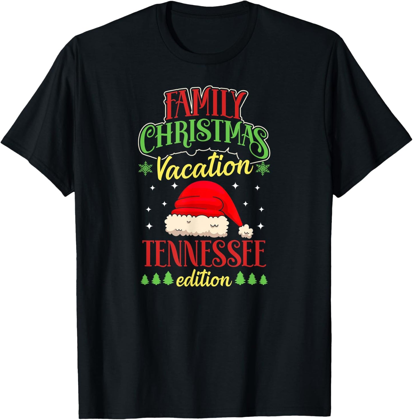 Family Christmas Vacation Tennessee Edition Matching X-Mas T-Shirt - T-Shirt | Black