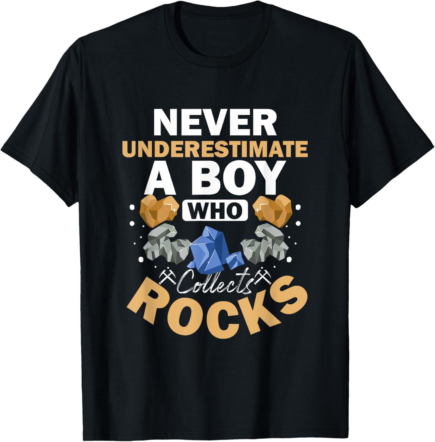 Boy Who Collects Rocks Geology Crystals Collecting Rocks T-Shirt - T-Shirt | Black