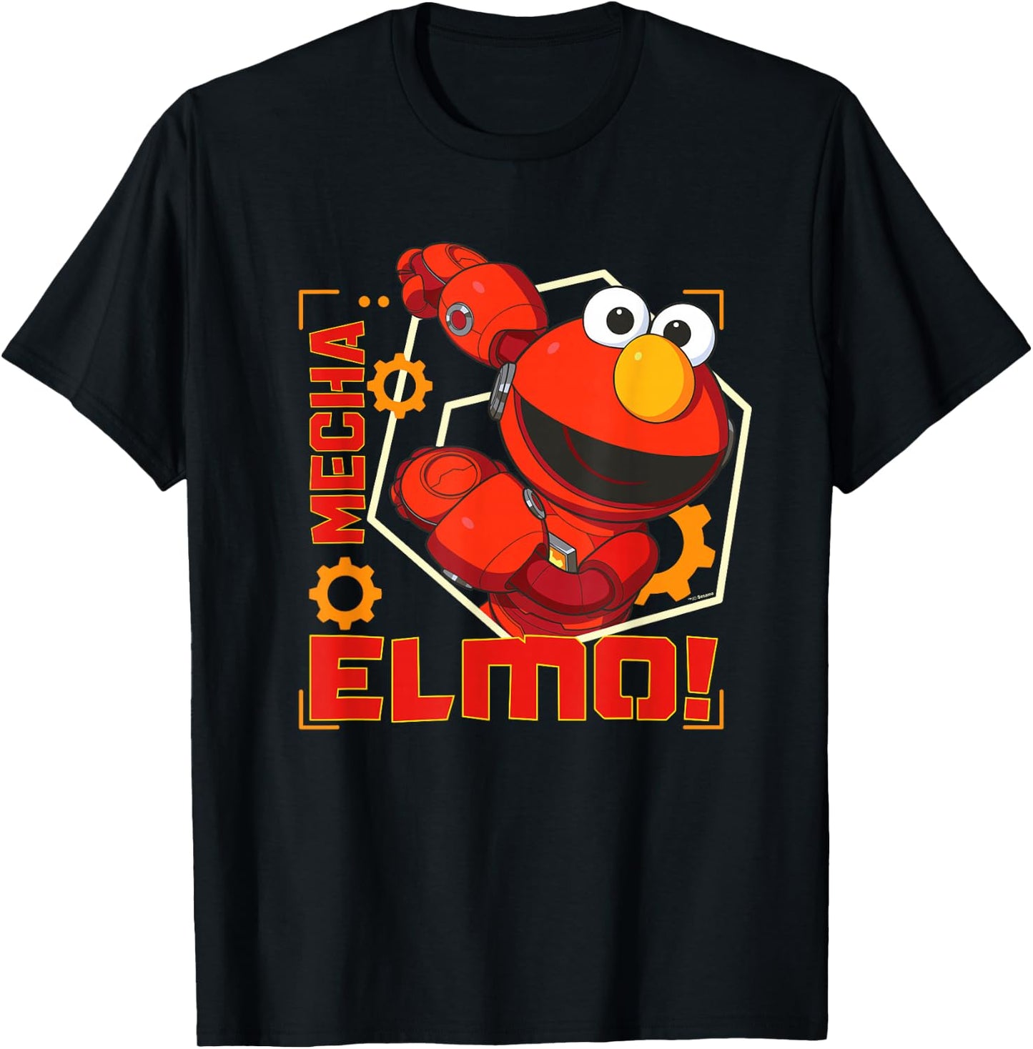 Sesame Street Mecha Builders Mecha Elmo! T-Shirt - T-Shirt | Black